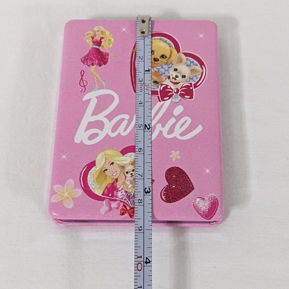 Barbie Pink Heart Rectangle Double Sided Portable Folding Compact Mirror, NEW - Picture 5 of 6